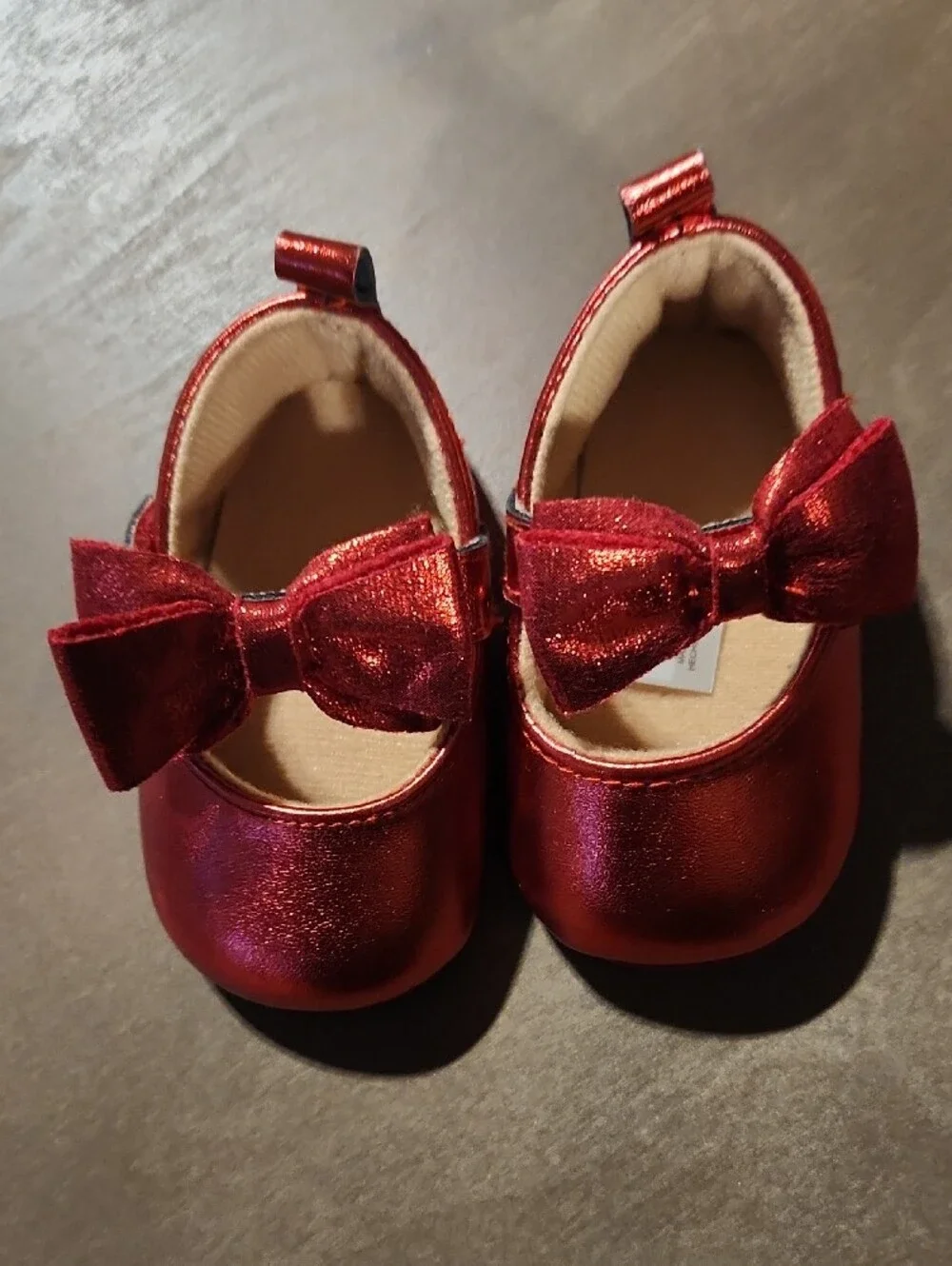 Baby Girls Pink Fur Booties & Sandals & Red Mary Jane Set